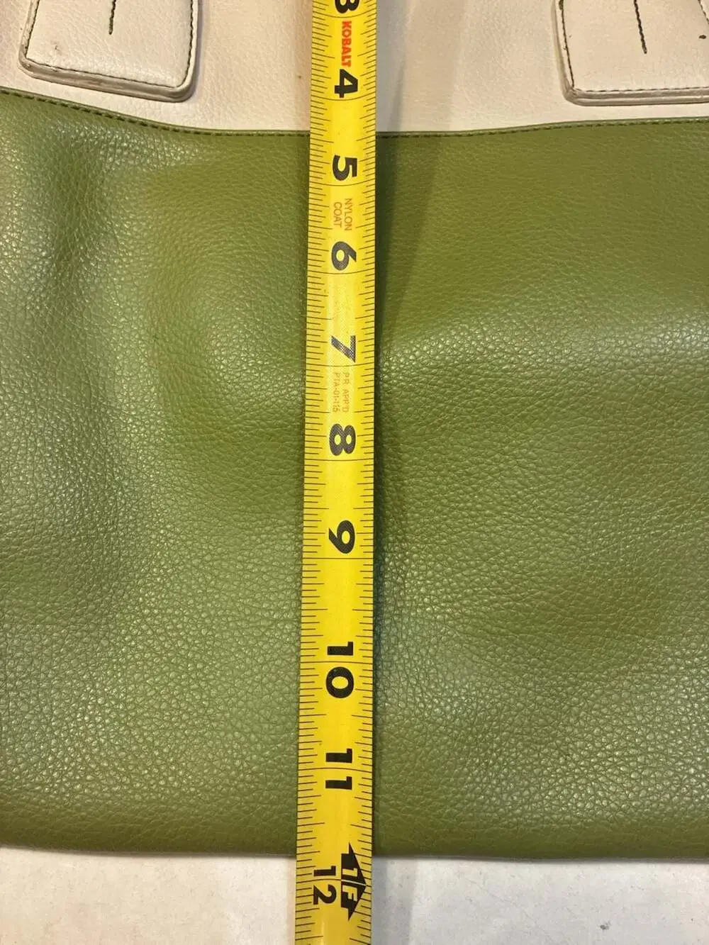 Tod's Two-Tone Green and Beige Leather Tote Shoulder Bag with Turnlock